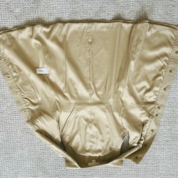 EUC - Michael Kors Tan Sleeveless Snap Front Stretch Cotton Dress - Picture 6 of 10